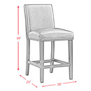 Francesca White Marble Square 5PC Counter Height Dining Set-Table & Four Grey PU Chairs