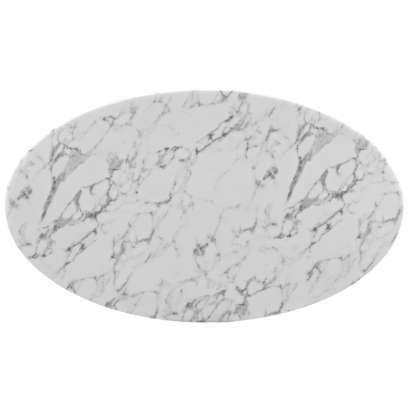 Lippa 54" Oval Artificial Marble Dining Table