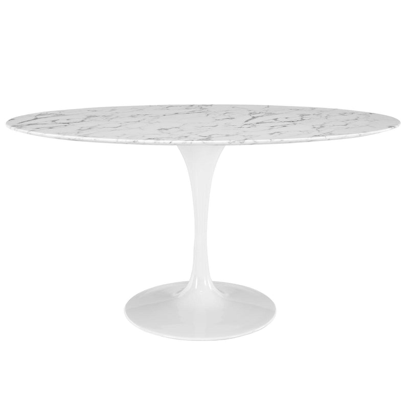 Lippa 60" Oval Artificial Marble Dining Table