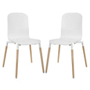 Stack Dining Chairs Wood Set of 2