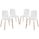Stack Dining Chairs Wood Set of 4