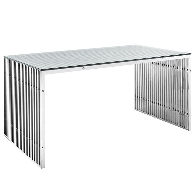 Gridiron Stainless Steel Rectangle Dining Table