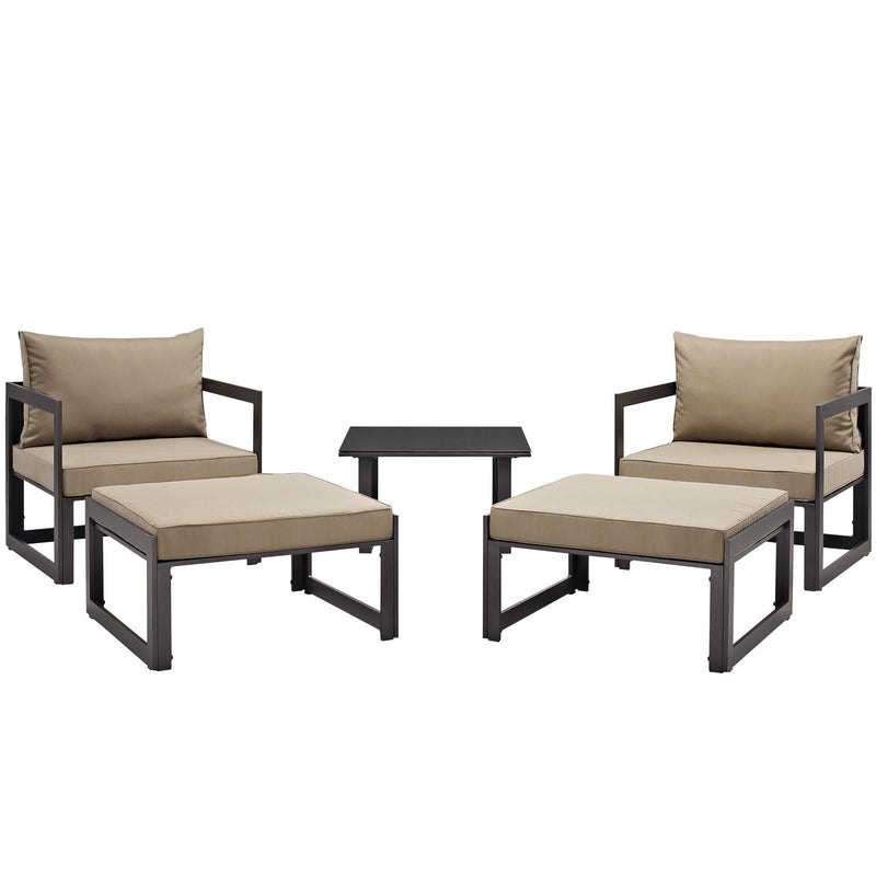 Fortuna 5 Piece Outdoor Patio Sectional Sofa Set