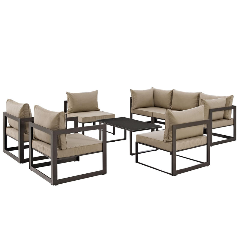 Fortuna 8 Piece Outdoor Patio Sectional Sofa Set