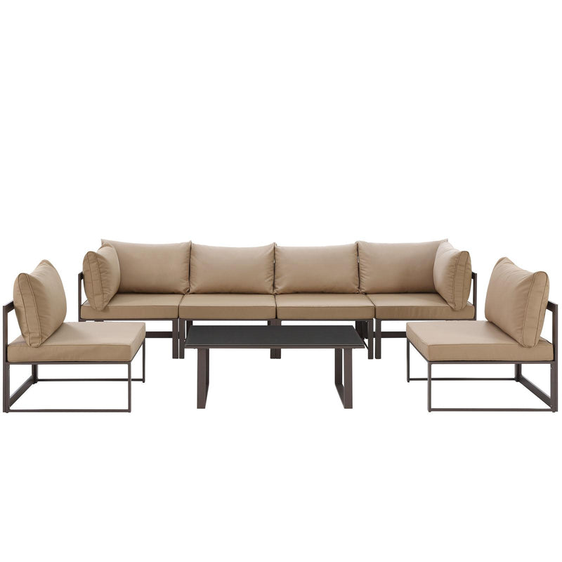 Fortuna 7 Piece Outdoor Patio Sectional Sofa Set