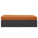 Convene Outdoor Patio Fabric Rectangle Ottoman