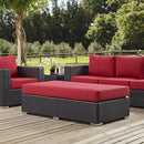 Convene Outdoor Patio Fabric Rectangle Ottoman