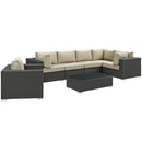 Sojourn 7 Piece Outdoor Patio Sunbrella� Sectional Set