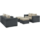 Summon 5 Piece Outdoor Patio Sunbrella� Sectional Set