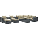 Summon 10 Piece Outdoor Patio Sunbrella� Sectional Set