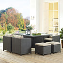 Sojourn 9 Piece Outdoor Patio Sunbrella� Dining Set