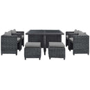 Summon 9 Piece Outdoor Patio Sunbrella� Dining Set