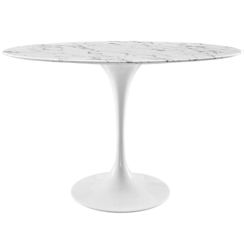 Lippa 48" Oval Artificial Marble Dining Table
