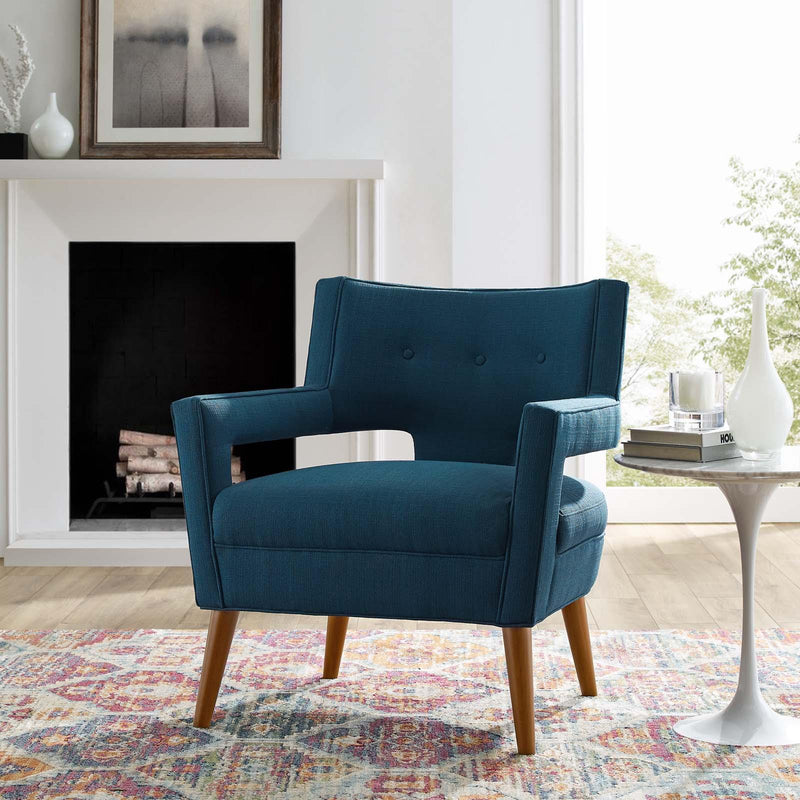 Sheer Upholstered Fabric Armchair