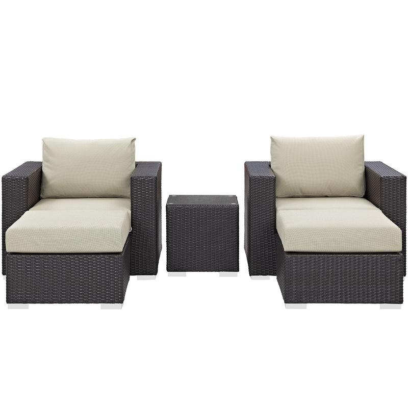 Convene 5 Piece Outdoor Patio Sectional Set
