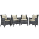 Summon 4 Piece Outdoor Patio Sunbrella� Dining Set