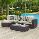 Convene 5 Piece Outdoor Patio Sectional Set