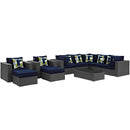 Sojourn 10 Piece Outdoor Patio Sunbrella� Sectional Set