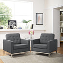 Loft Armchairs Upholstered Fabric Set of 2