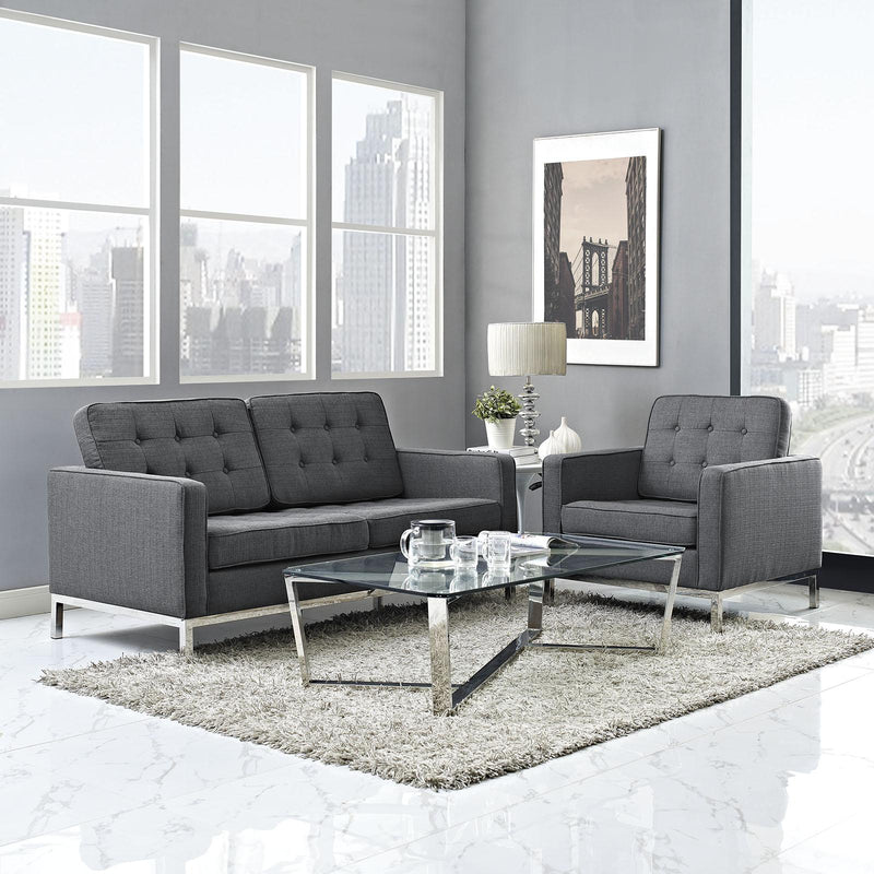 Loft Living Room Set Upholstered Fabric Set of 2