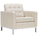Loft 3 Piece Upholstered Fabric Sofa and Armchair Set