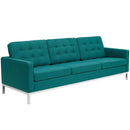 Loft 2 Piece Upholstered Fabric Sofa and Loveseat Set