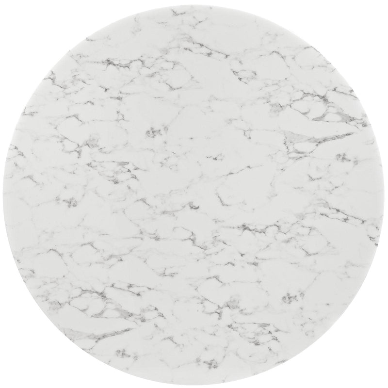 Lippa 60" Round Artificial Marble Dining Table with Tripod Base