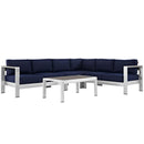 Shore 5 Piece Outdoor Patio Aluminum Sectional Sofa Set