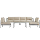 Shore 5 Piece Outdoor Patio Aluminum Sectional Sofa Set