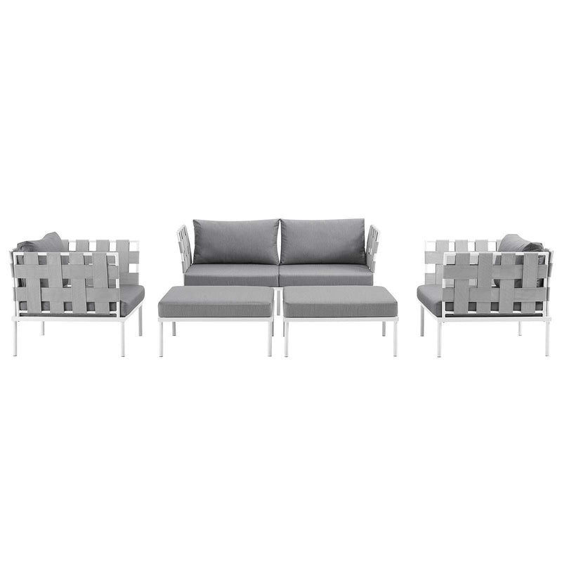 Harmony 5 Piece Outdoor Patio Aluminum Sectional Sofa Set