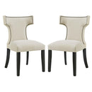Curve Dining Side Chair Fabric Set of 2