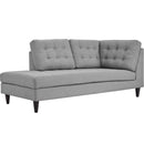 Empress 2 Piece Upholstered Fabric Left Facing Bumper Sectional