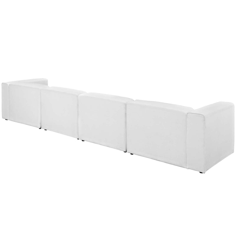 Mingle 4 Piece Upholstered Fabric Sectional Sofa Set