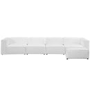 Mingle 5 Piece Upholstered Fabric Sectional Sofa Set