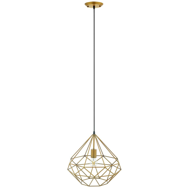 Rarity Diamond-Shaped Brass Pendant Light