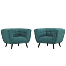 Bestow 2 Piece Upholstered Fabric Armchair Set
