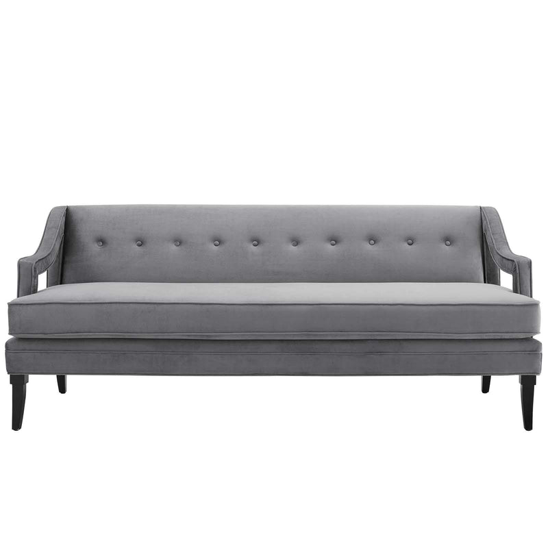 Concur Button Tufted Performance Velvet Sofa