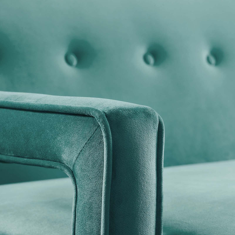 Concur Button Tufted Performance Velvet Sofa