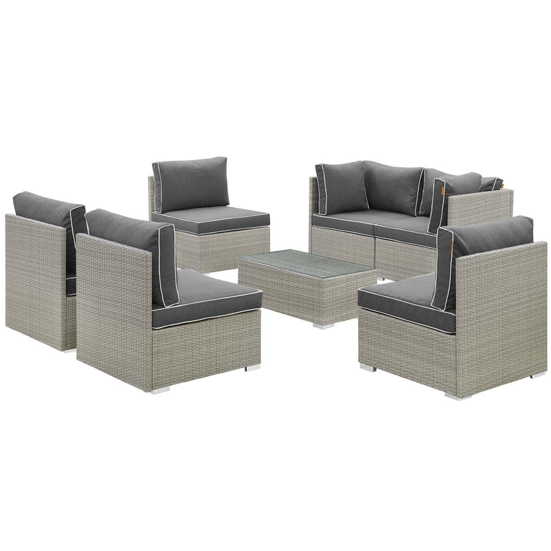 Repose 7 Piece Outdoor Patio Sectional Set