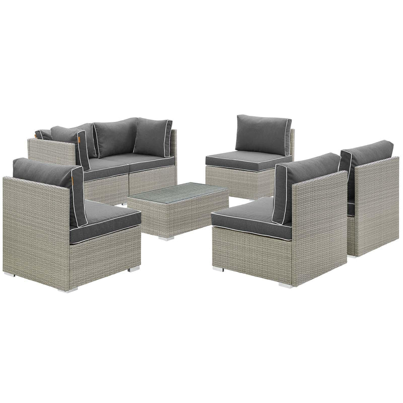 Repose 7 Piece Outdoor Patio Sectional Set