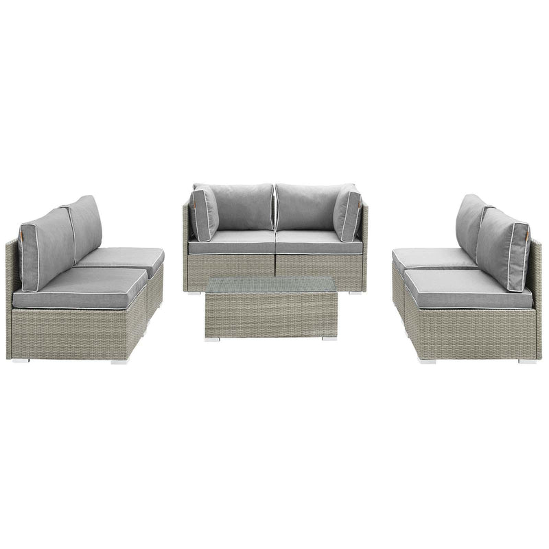 Repose 7 Piece Outdoor Patio Sectional Set