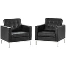Loft 2 Piece Leather Armchair Set