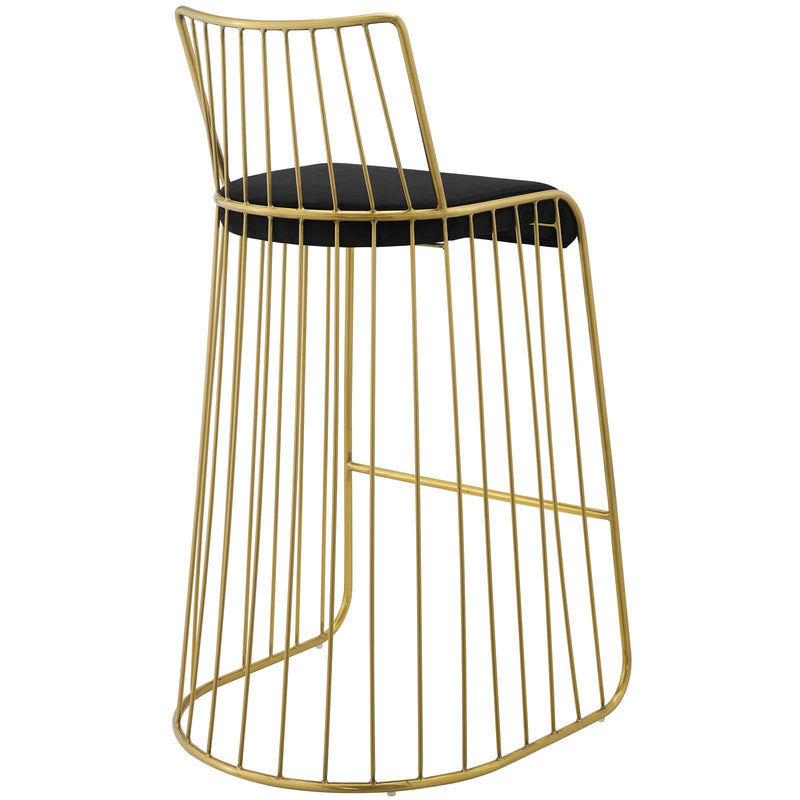 Rivulet Gold Stainless Steel Performance Velvet Bar Stool