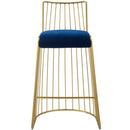 Rivulet Gold Stainless Steel Performance Velvet Bar Stool