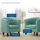 Prospect 2 Piece Upholstered Fabric Armchair Set