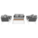 Stance 6 Piece Outdoor Patio Aluminum Sectional Sofa Set