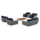 Stance 6 Piece Outdoor Patio Aluminum Sectional Sofa Set