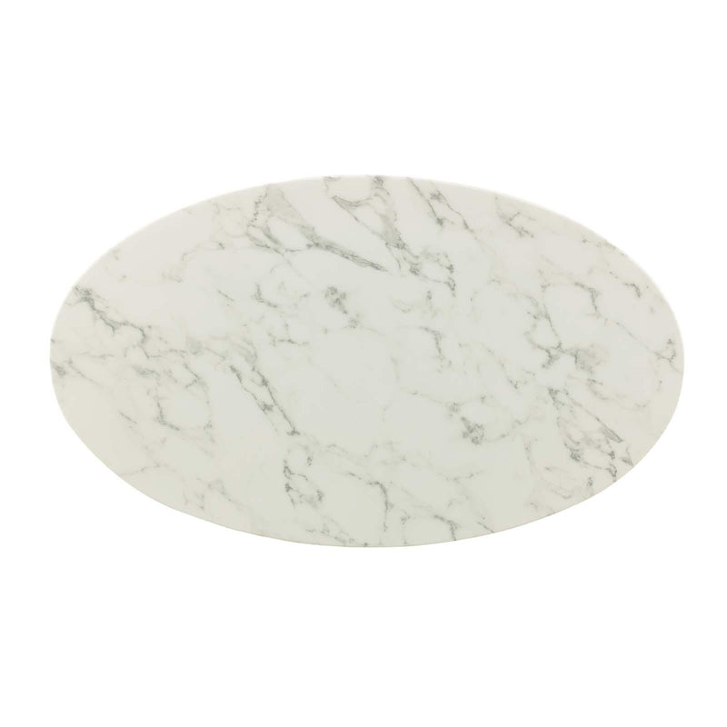 Lippa 48" Oval Artificial Marble Dining Table