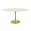 Lippa 60" Oval Artificial Marble Dining Table
