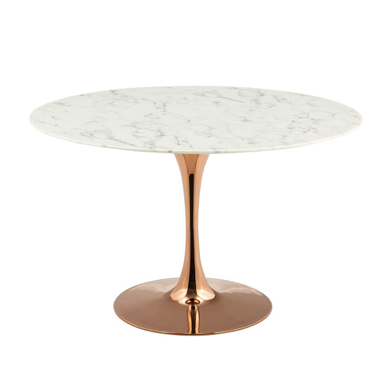 Lippa 47" Round Artificial Marble Dining Table